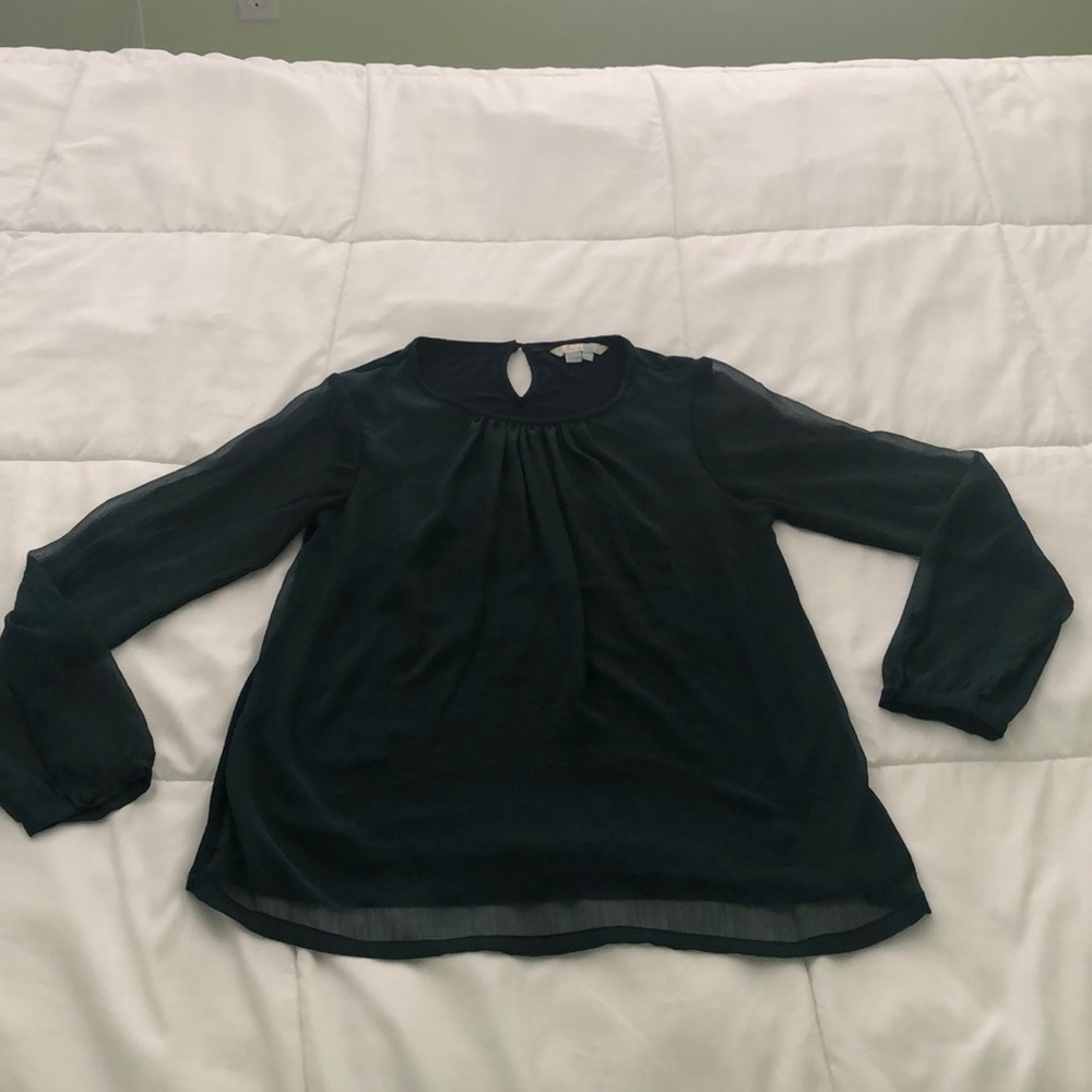 Boden sheer sleeves lightweight long sleeve shirt - Picture 1 of 9